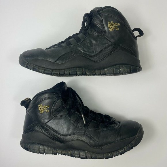 Nike Air Jordan 10 Retro New York City NYC Men\'s Size US 8 Black/Gold 310805-012 main image 8